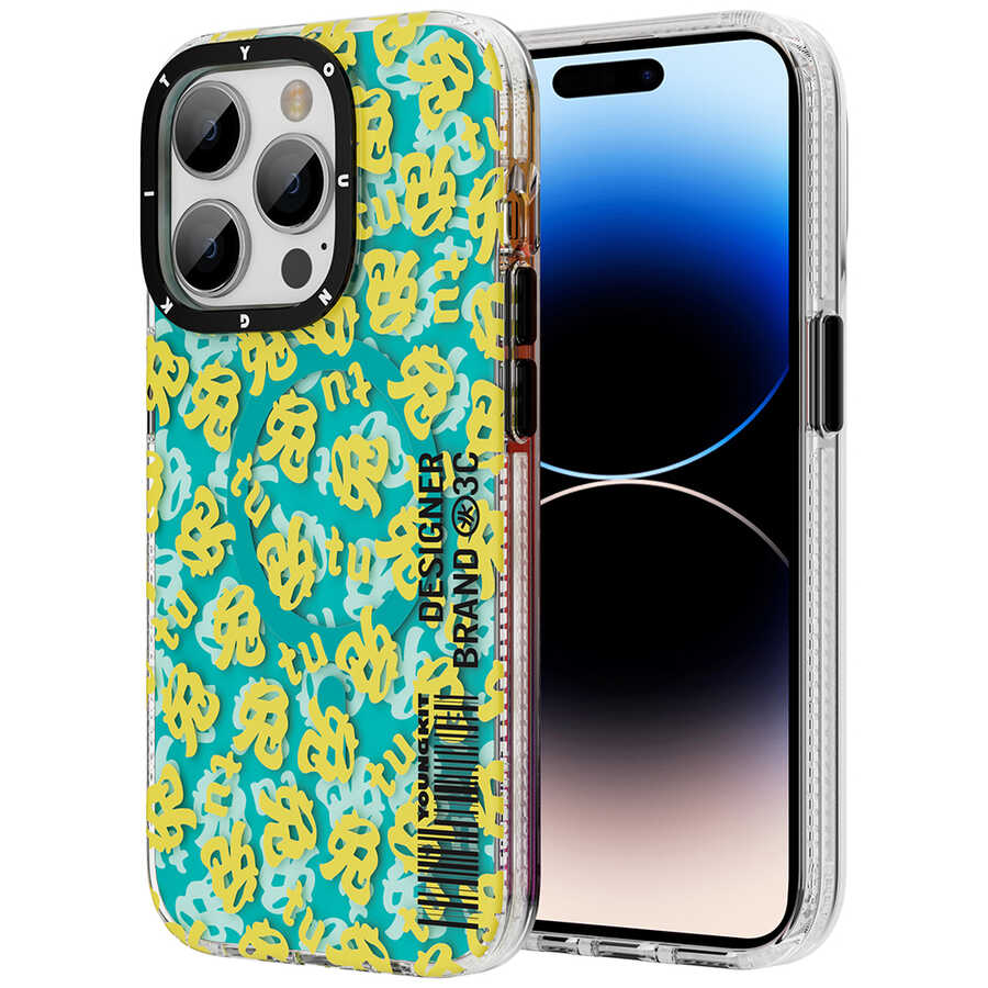 Apple iPhone 14 Pro Max Kılıf M-safe Şarj Özellikli Youngkit Play Rabbit Serisi Kapak - Görsel 2
