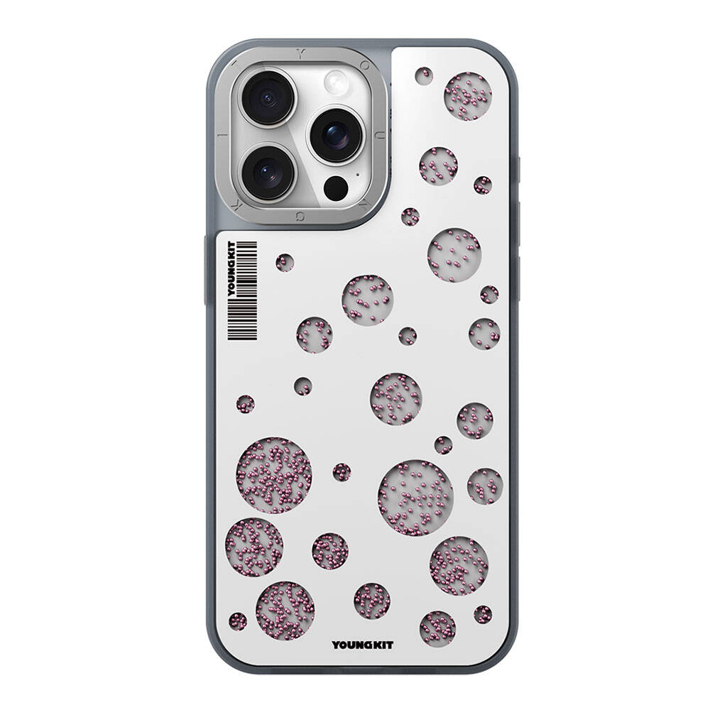 Apple iPhone 14 Pro Max Kılıf M-safe Şarj Özellikli Youngkit Quicksand Beads Serisi Kapak - Görsel 4