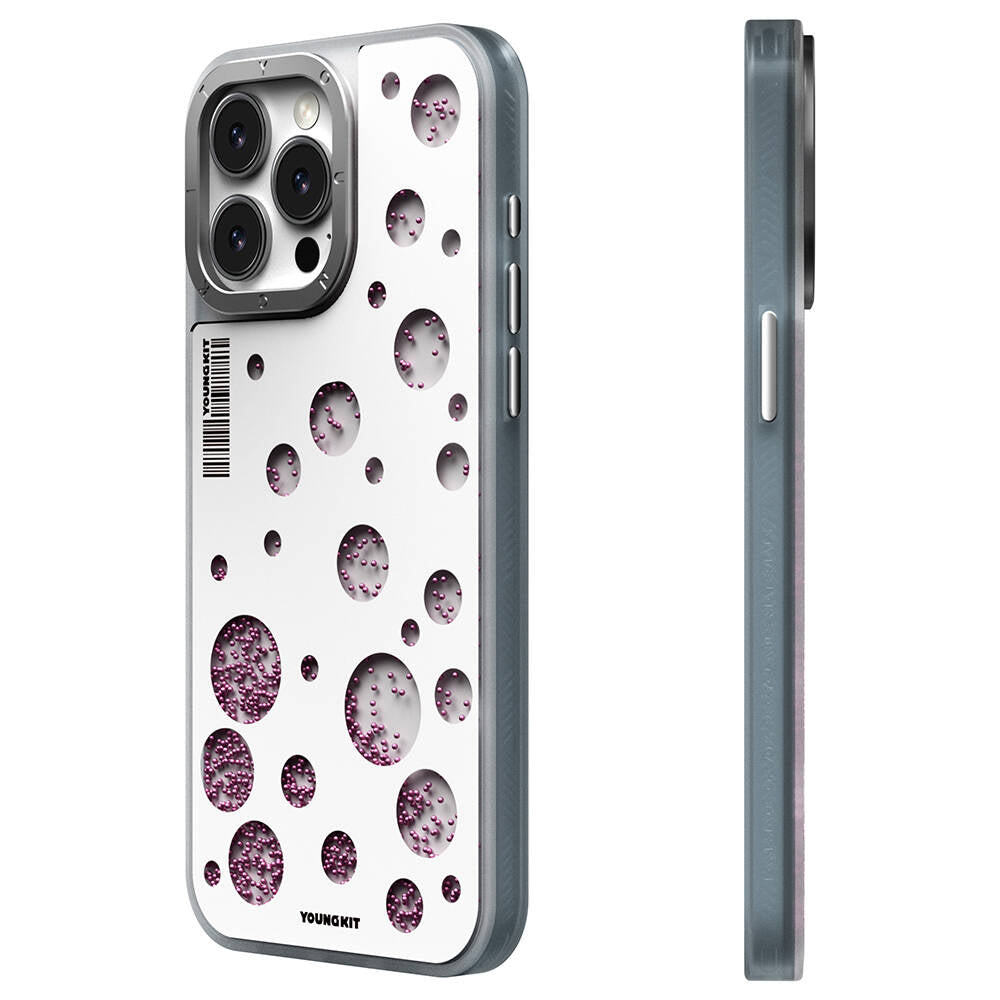 Apple iPhone 14 Pro Max Kılıf M-safe Şarj Özellikli Youngkit Quicksand Beads Serisi Kapak