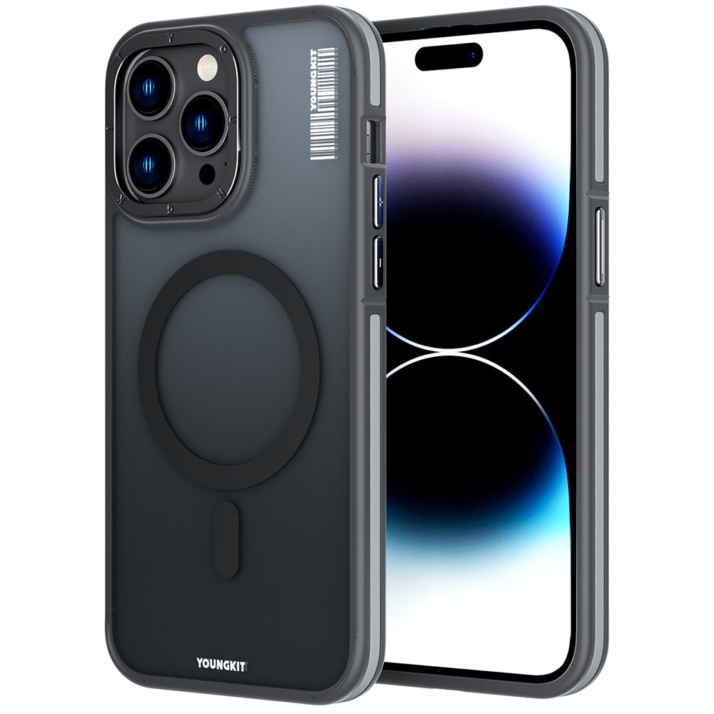 Apple iPhone 14 Pro Max Kılıf M-safe Şarj Özellikli Youngkit Rock Sand Serisi Kapak - Görsel 5