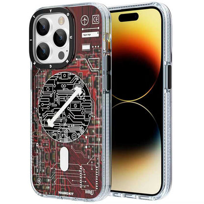 Apple iPhone 14 Pro Max Kılıf M-safe Şarj Özellikli YoungKit Technology Serisi Kapak - Görsel 5