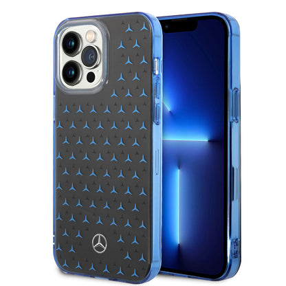Apple iPhone 14 Pro Max Kılıf Mercedes Benz Çift Katmanlı Yıldız Desenli Dizayn Kapak - Görsel 3