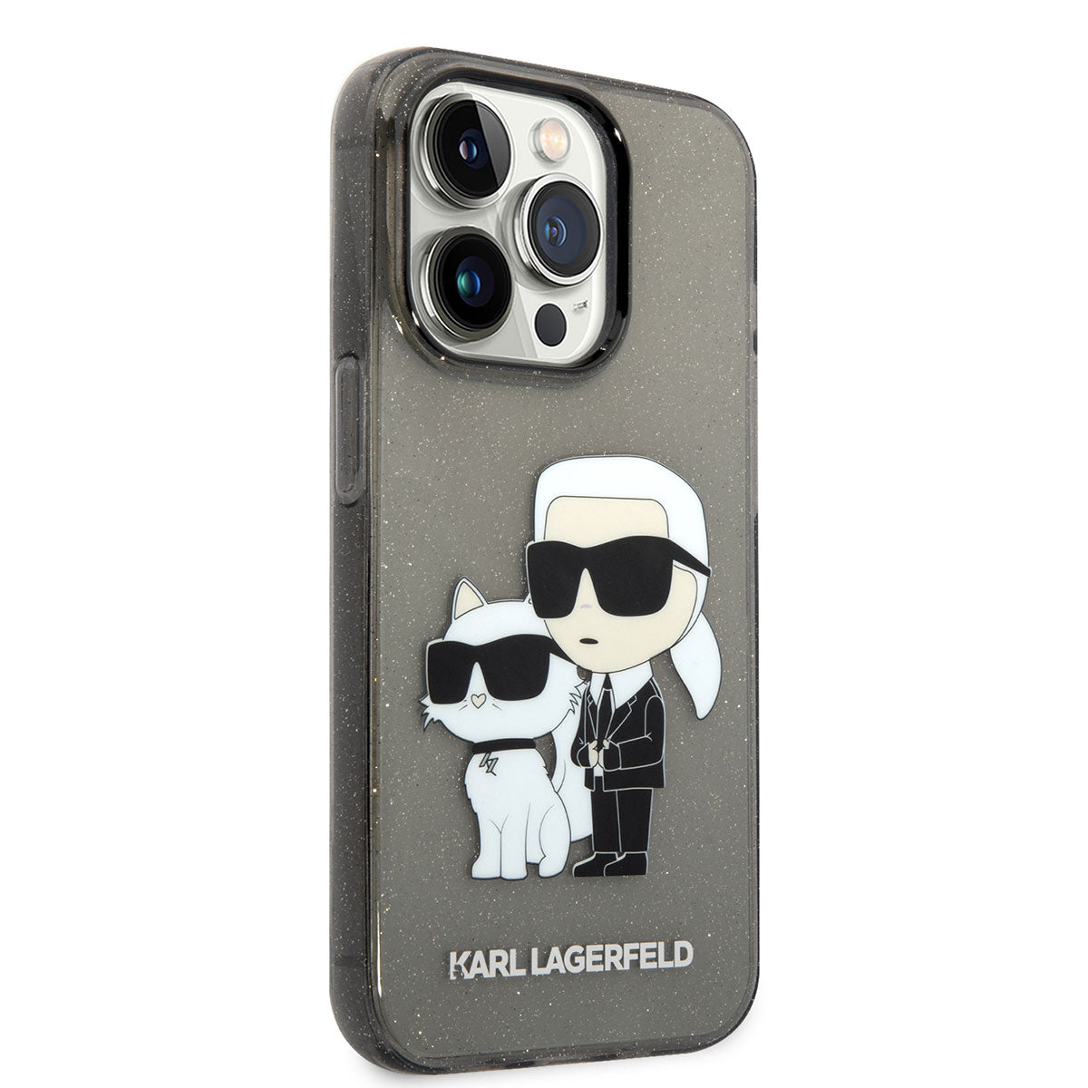 Apple iPhone 14 Pro Max Kılıf Karl Lagerfeld Transparan Simli K&C Dizayn Kapak - Görsel 2
