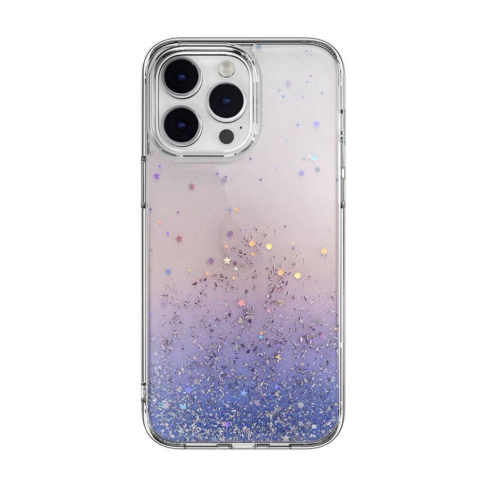 Apple iPhone 14 Pro Max Kılıf Parlayan Simli Şeffaf Lisanslı Switcheasy Starfield Kapak - Görsel 3