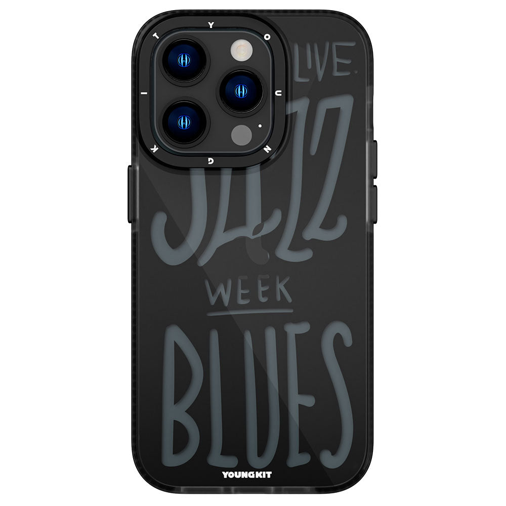 Apple iPhone 14 Pro Max Kılıf Şeffaf Renkli Yazı Temalı Tasarım YoungKit Jazz Serisi Kapak - Görsel 3