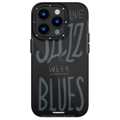 Apple iPhone 14 Pro Max Kılıf Şeffaf Renkli Yazı Temalı Tasarım YoungKit Jazz Serisi Kapak - Görsel 3