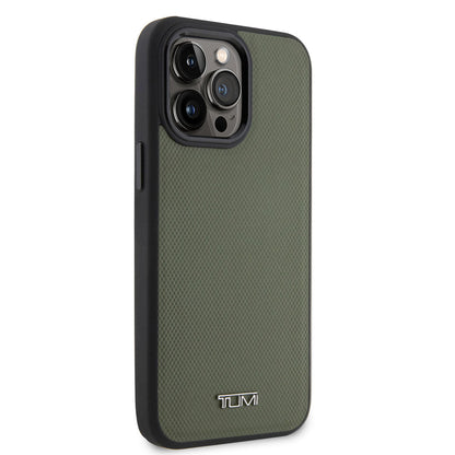 Apple iPhone 14 Pro Max Kılıf TUMI M-safe Şarj Özellikli Deri Noktalı Dizayn Kapak - Görsel 3