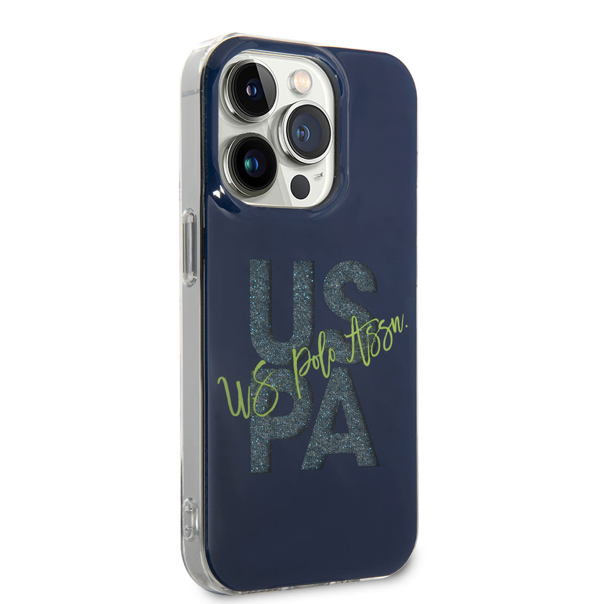 Apple iPhone 14 Pro Max Kılıf U.S. POLO ASSN. Simli Parlak Alfabe Tasarım Kapak - Görsel 3