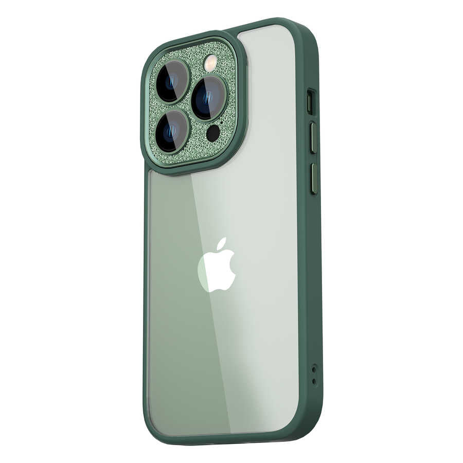 Apple iPhone 14 Pro Max Kılıf Wiwu GCC-105 Lens Korumalı Renkli Kenar Arkası Şeffaf Multicolor Kapak - Görsel 2