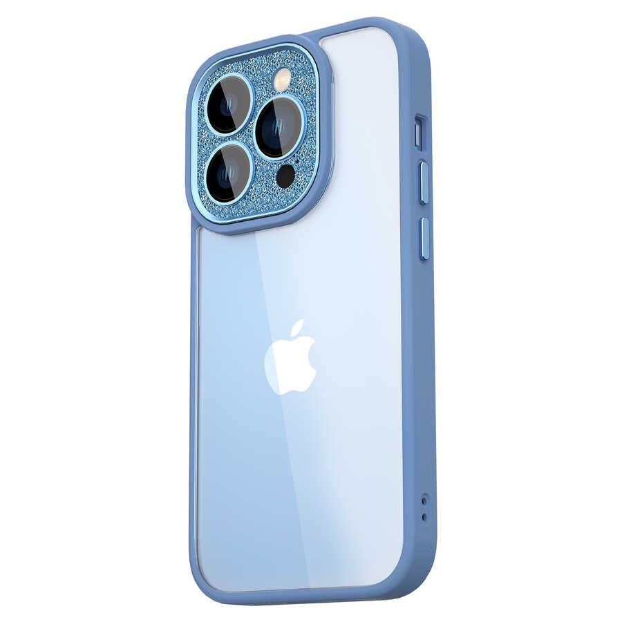 Apple iPhone 14 Pro Max Kılıf Wiwu GCC-105 Lens Korumalı Renkli Kenar Arkası Şeffaf Multicolor Kapak - Görsel 3