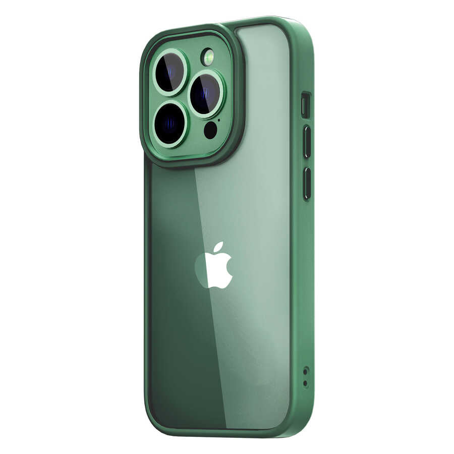 Apple iPhone 14 Pro Max Kılıf Wiwu VCC-104 Lens Korumalı Renkli Kenar Arkası Şeffaf Vivid Clear Kapak - Görsel 2