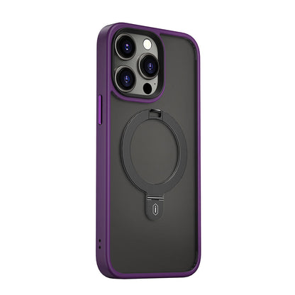 Apple iPhone 14 Pro Max Kılıf Wiwu ZMM-010 M-safe Şarj Özellikli Parmak İzi Bırakmayan Mat Transparan Standlı Kapak - Görsel 3