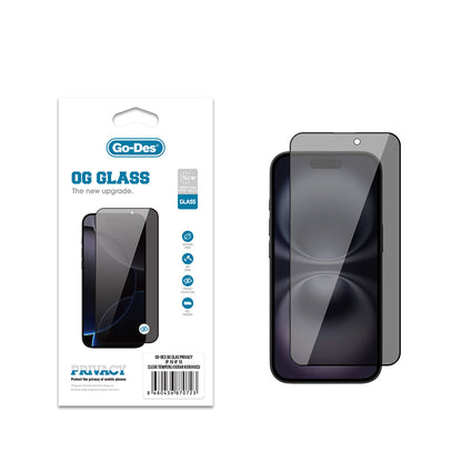 Apple iPhone 15 Go Des OG Glass Privacy Antistatik Temperli Cam Ekran Koruyucu - Görsel 2