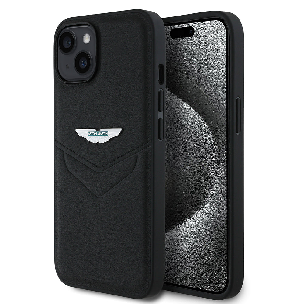 Apple iPhone 15 Kılıf Aston Martin Orjinal Lisanslı Victory Dizayn PU Deri Metal Logolu Kapak - Görsel 2