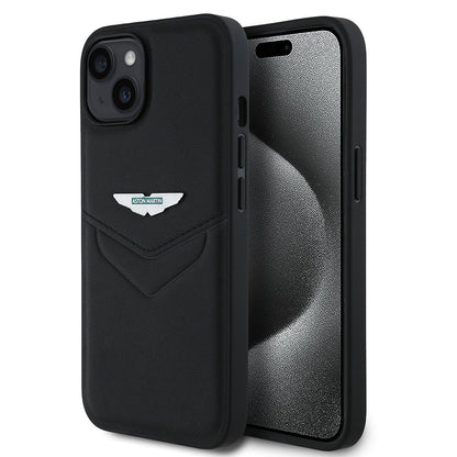 Apple iPhone 15 Kılıf Aston Martin Orjinal Lisanslı Victory Dizayn PU Deri Metal Logolu Kapak - Görsel 2