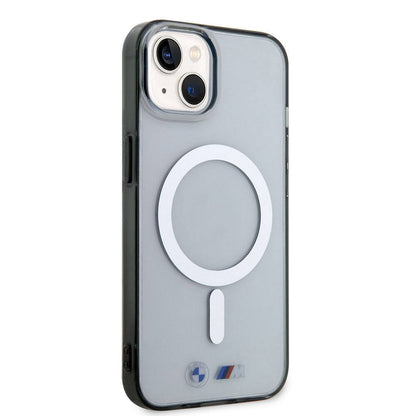 Apple iPhone 15 Kılıf BMW M-safe Şarj Özellikli Transparan Silver Ring Orjinal Lisanslı Kapak - Görsel 2