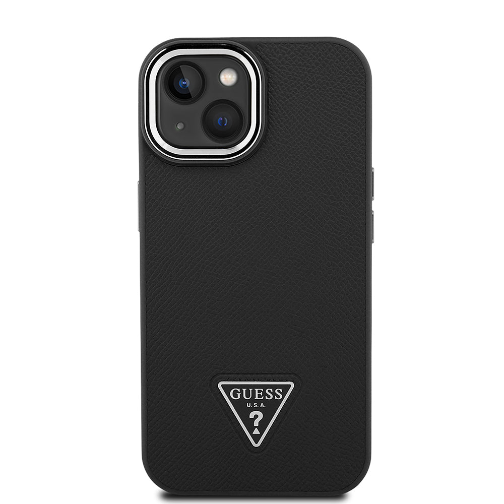Apple iPhone 15 Kılıf Guess Orjinal Lisanslı M-safe Şarj Özellikli Grained Triangle Kapak - Görsel 2