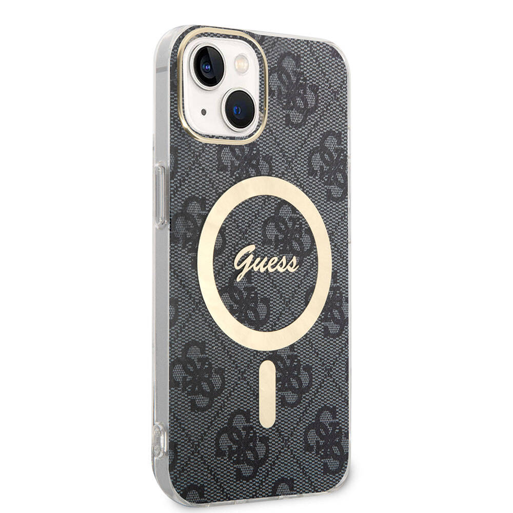Apple iPhone 15 Kılıf Guess Orjinal Lisanslı M-safe Şarj Özellikli Yazı Logolu 4G Desenli Kapak - Görsel 2