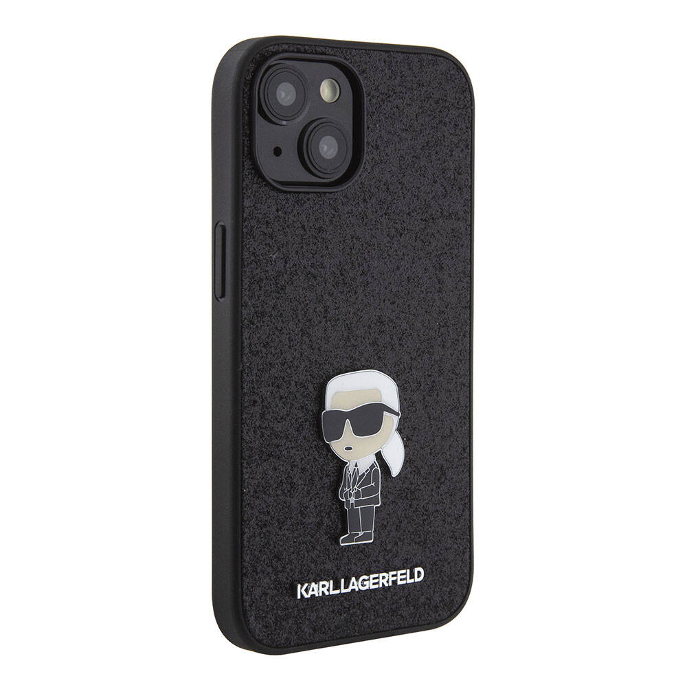 Apple iPhone 15 Kılıf Karl Lagerfeld İkonik Fixed Glitter Metal Logo Orjinal Lisanslı Kapak - Görsel 2