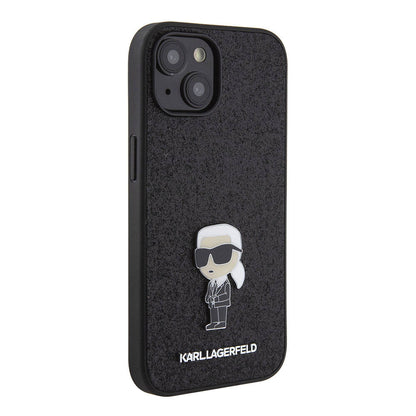 Apple iPhone 15 Kılıf Karl Lagerfeld İkonik Fixed Glitter Metal Logo Orjinal Lisanslı Kapak - Görsel 2