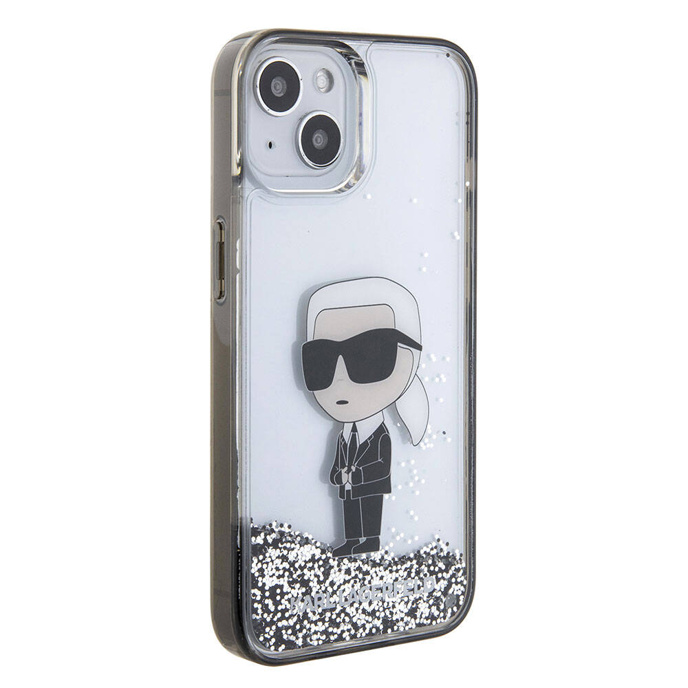 Apple iPhone 15 Kılıf Karl Lagerfeld İkonik Sıvılı Glitter Orjinal Lisanslı Kapak - Görsel 2