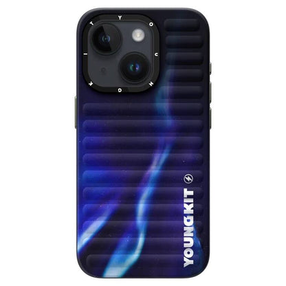 Apple iPhone 15 Kılıf Kuzey Işıkları Desenli Youngkit Aurora Serisi Kapak - Görsel 3