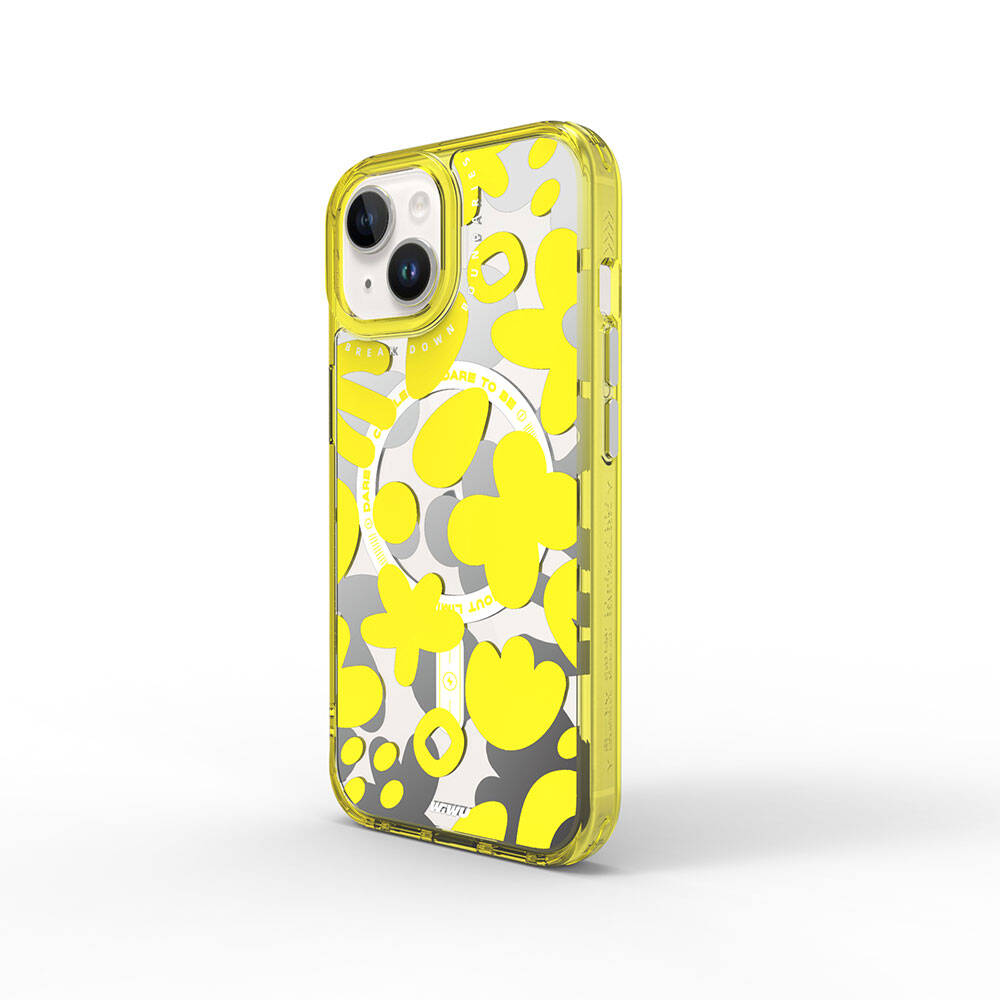 Apple iPhone 15 Kılıf M-safe Şarj Özellikli Boya Desenli Wiwu Fluorescent G Serisi Kapak - Görsel 3