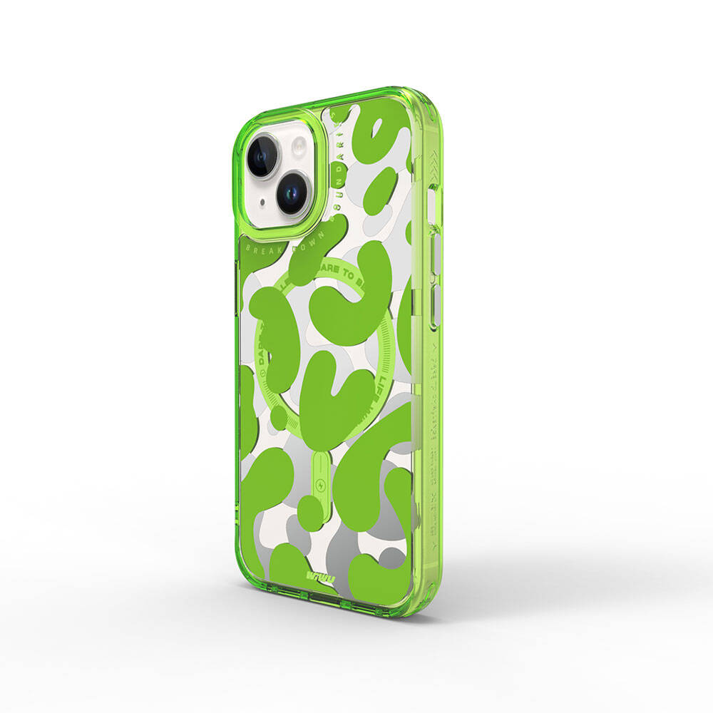 Apple iPhone 15 Kılıf M-safe Şarj Özellikli Boya Desenli Wiwu Fluorescent G Serisi Kapak - Görsel 4