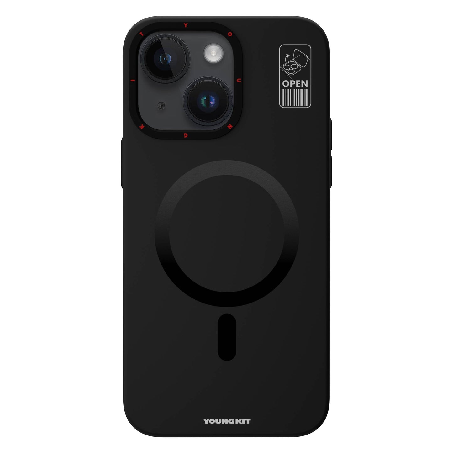 Apple iPhone 15 Kılıf M-safe Şarj Özellikli Standlı YoungKit Hermit Bracket Serisi Kapak - Görsel 3