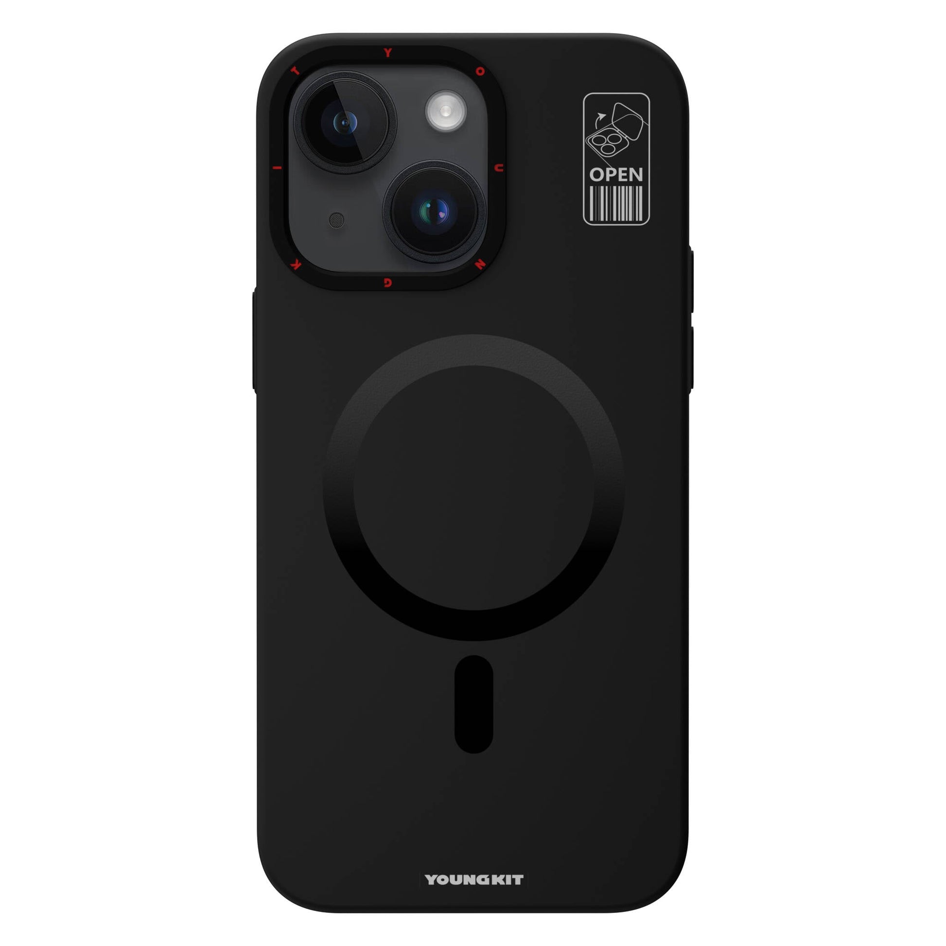 Apple iPhone 15 Kılıf M-safe Şarj Özellikli Standlı YoungKit Hermit Bracket Serisi Kapak - Görsel 3