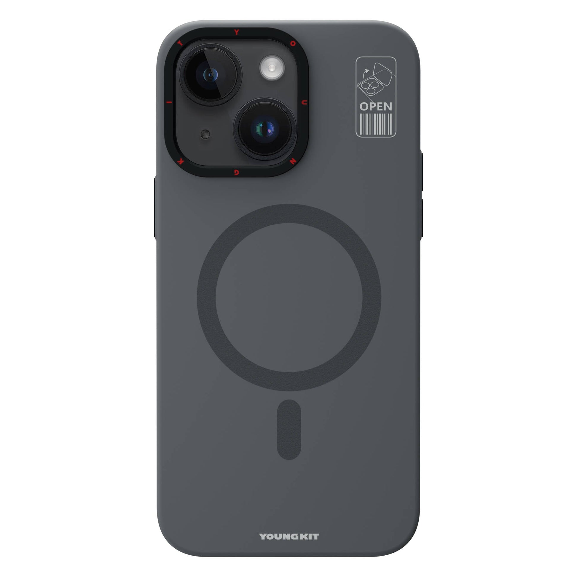 Apple iPhone 15 Kılıf M-safe Şarj Özellikli Standlı YoungKit Hermit Bracket Serisi Kapak - Görsel 5