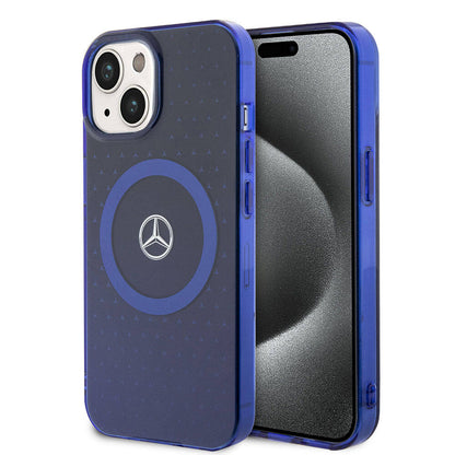 Apple iPhone 15 Kılıf Mercedes Benz Orjinal Lisanslı M-safe Şarj Özellikli Çift Katmanlı Mavi Yıldız Desenli Kapak - Görsel 2