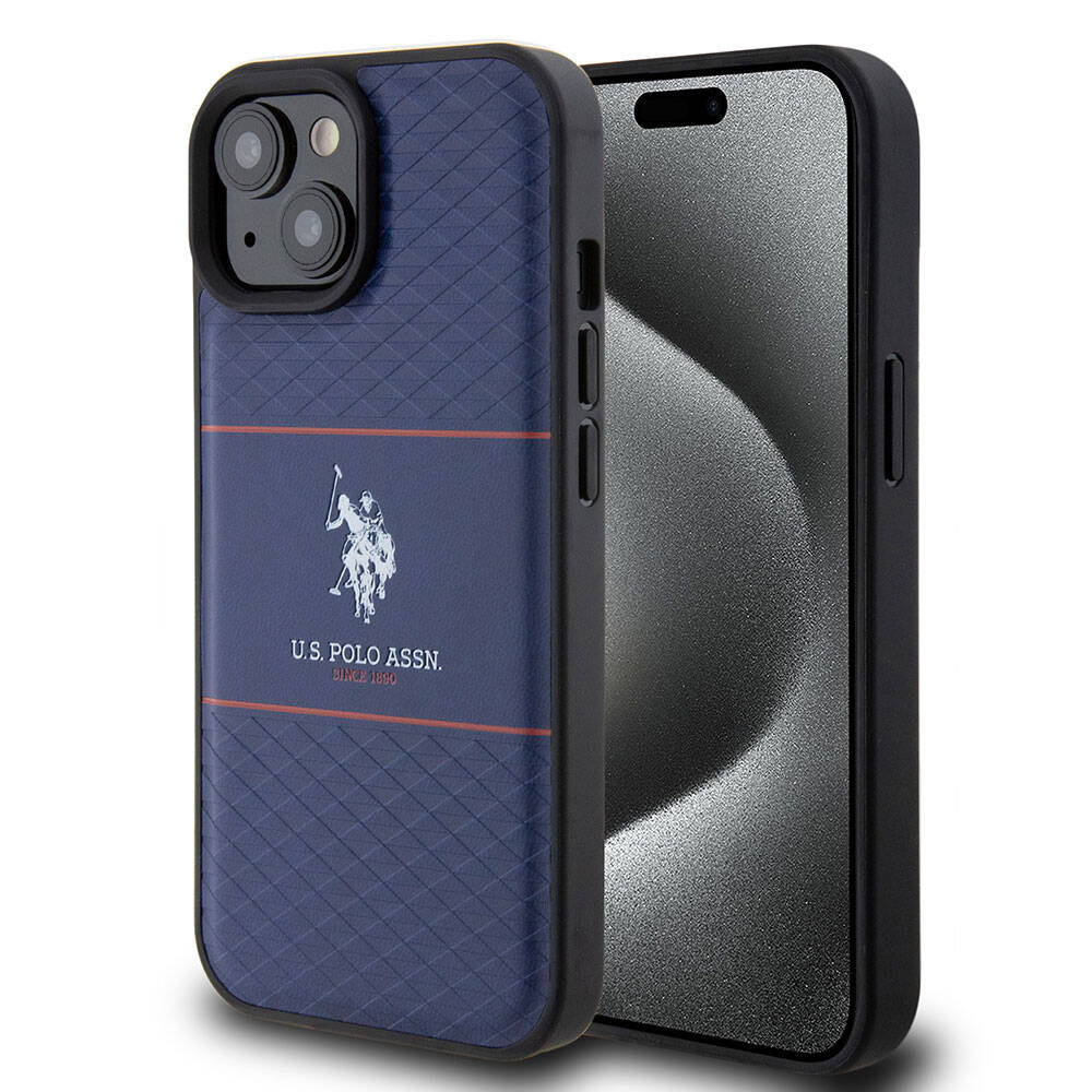 Apple iPhone 15 Kılıf U.S. Polo Assn. Orjinal Lisanslı Deri Şeritli Logo Dizayn Kapak - Görsel 3