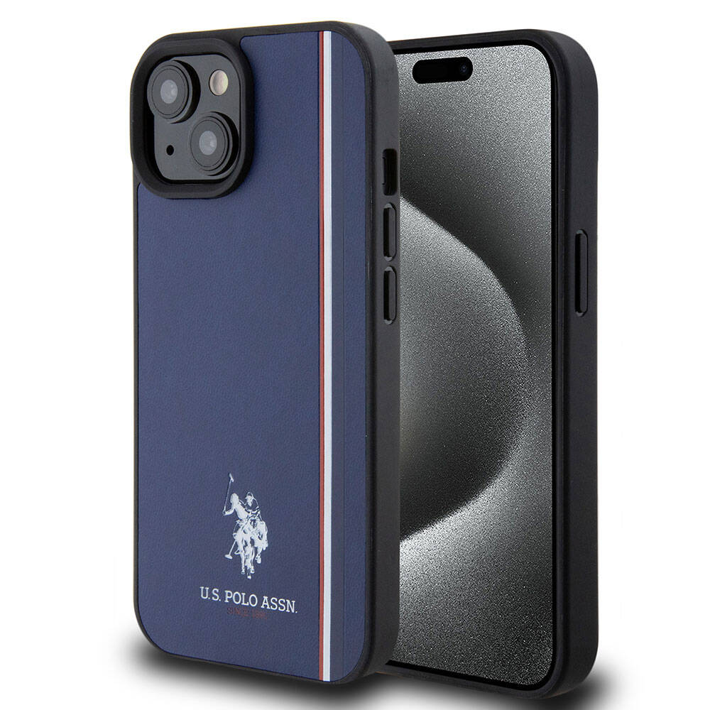 Apple iPhone 15 Kılıf U.S. Polo Assn. Orjinal Lisanslı Üç Renk Şerit Tasarımlı Baskı Logolu Kapak - Görsel 3