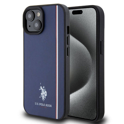 Apple iPhone 15 Kılıf U.S. Polo Assn. Orjinal Lisanslı Üç Renk Şerit Tasarımlı Baskı Logolu Kapak - Görsel 3