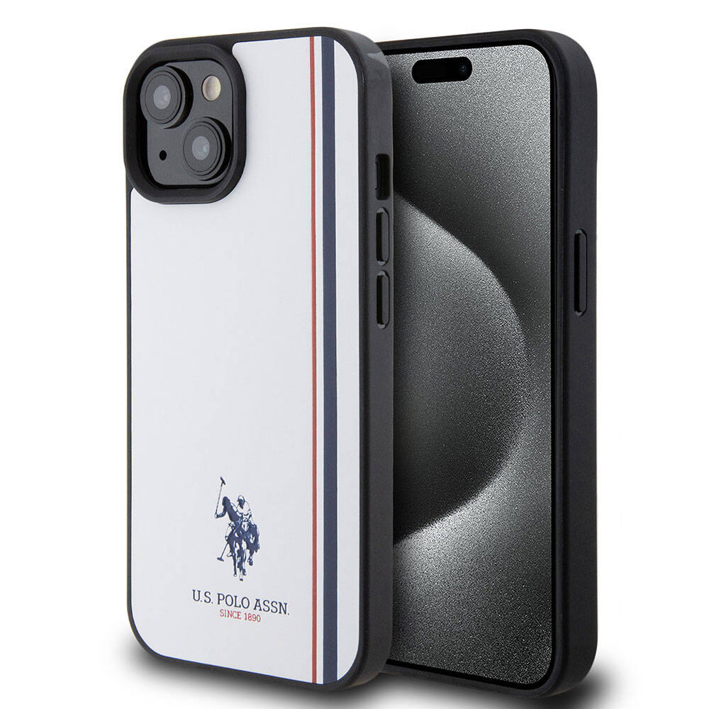 Apple iPhone 15 Kılıf U.S. Polo Assn. Orjinal Lisanslı Üç Renk Şerit Tasarımlı Baskı Logolu Kapak - Görsel 5