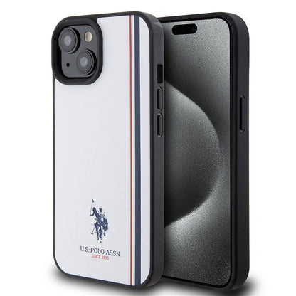 Apple iPhone 15 Kılıf U.S. Polo Assn. Orjinal Lisanslı Üç Renk Şerit Tasarımlı Baskı Logolu Kapak - Görsel 5