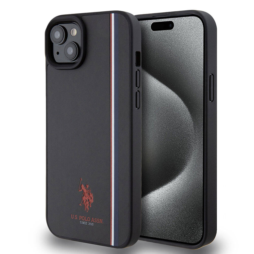 Apple iPhone 15 Kılıf U.S. Polo Assn. Orjinal Lisanslı Üç Renk Şerit Tasarımlı Baskı Logolu Kapak - Görsel 2