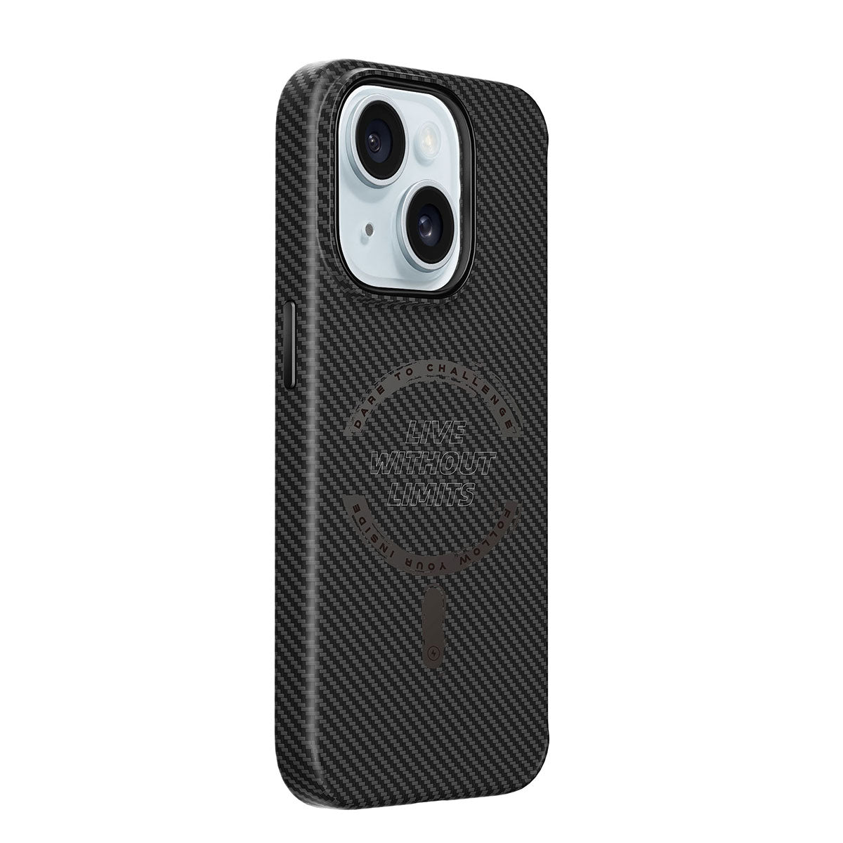 Apple iPhone 15 Kılıf Wiwu LCC-107 Karbon Fiber M-safe Şarj Özellikli Kamera Korumalı Kabon Kapak - Görsel 3