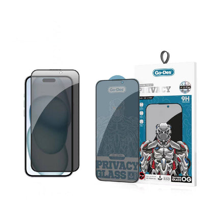 Apple iPhone 15 Plus Go Des 9D Full Cover Privacy Temperli Cam Ekran Koruyucu - Görsel 2
