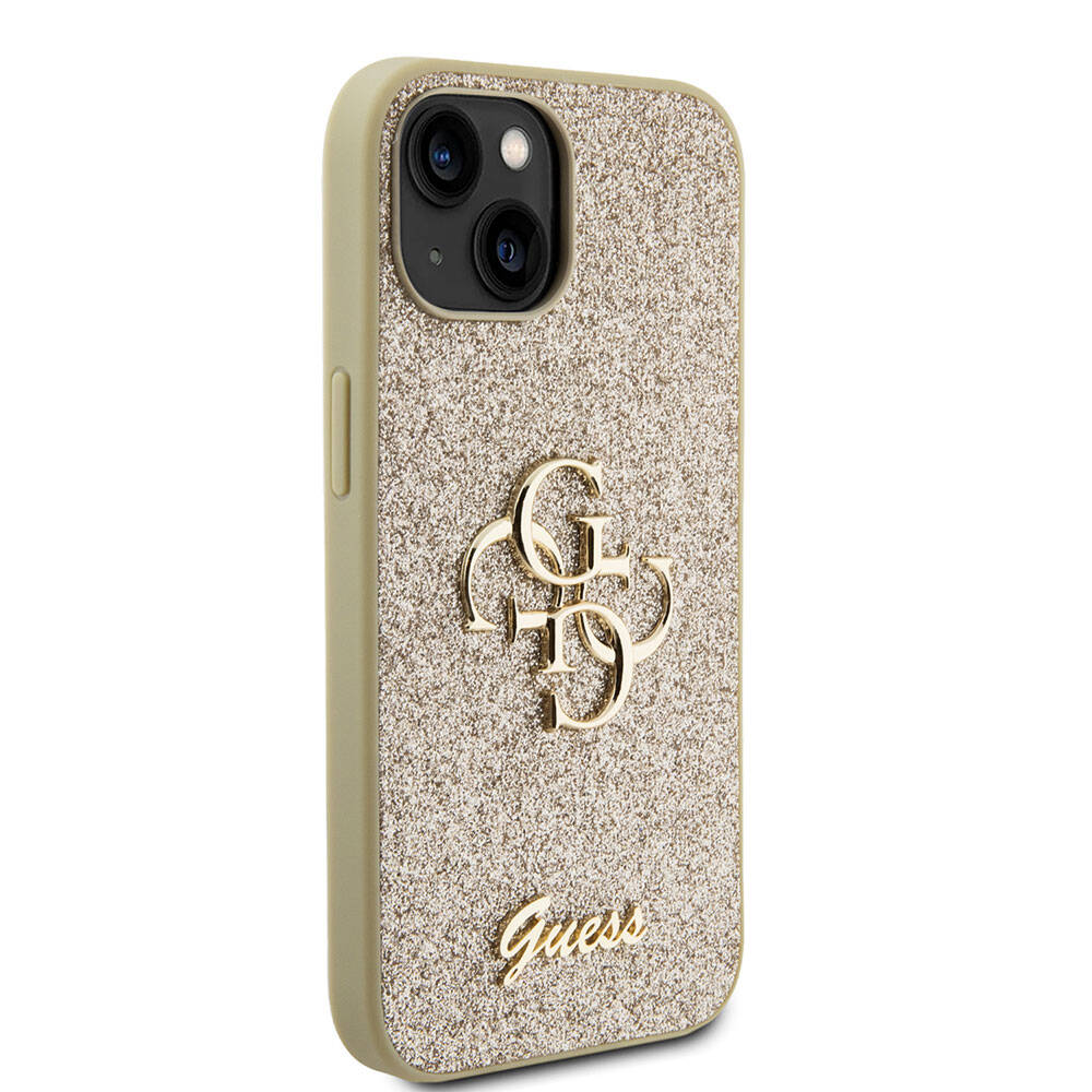 Apple iPhone 15 Plus Kılıf Guess Orjinal Lisanslı 4G Büyük Metal Logolu Glitter Kapak - Görsel 4