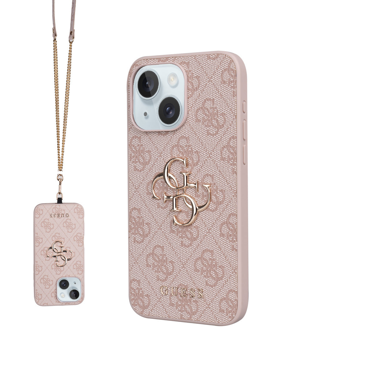 Apple iPhone 15 Plus Kılıf Guess Orjinal Lisanslı PU Deri 4G Büyük Metal Logolu Çapraz Vücut Askılı Kapak - Görsel 3