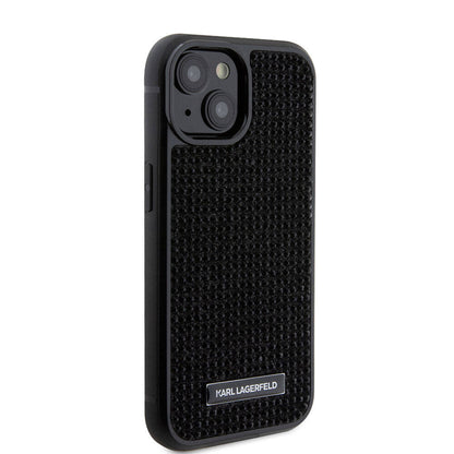 Apple iPhone 15 Plus Kılıf Karl Lagerfeld Taşlı Metal Logo Orjinal Lisanslı Kapak - Görsel 3