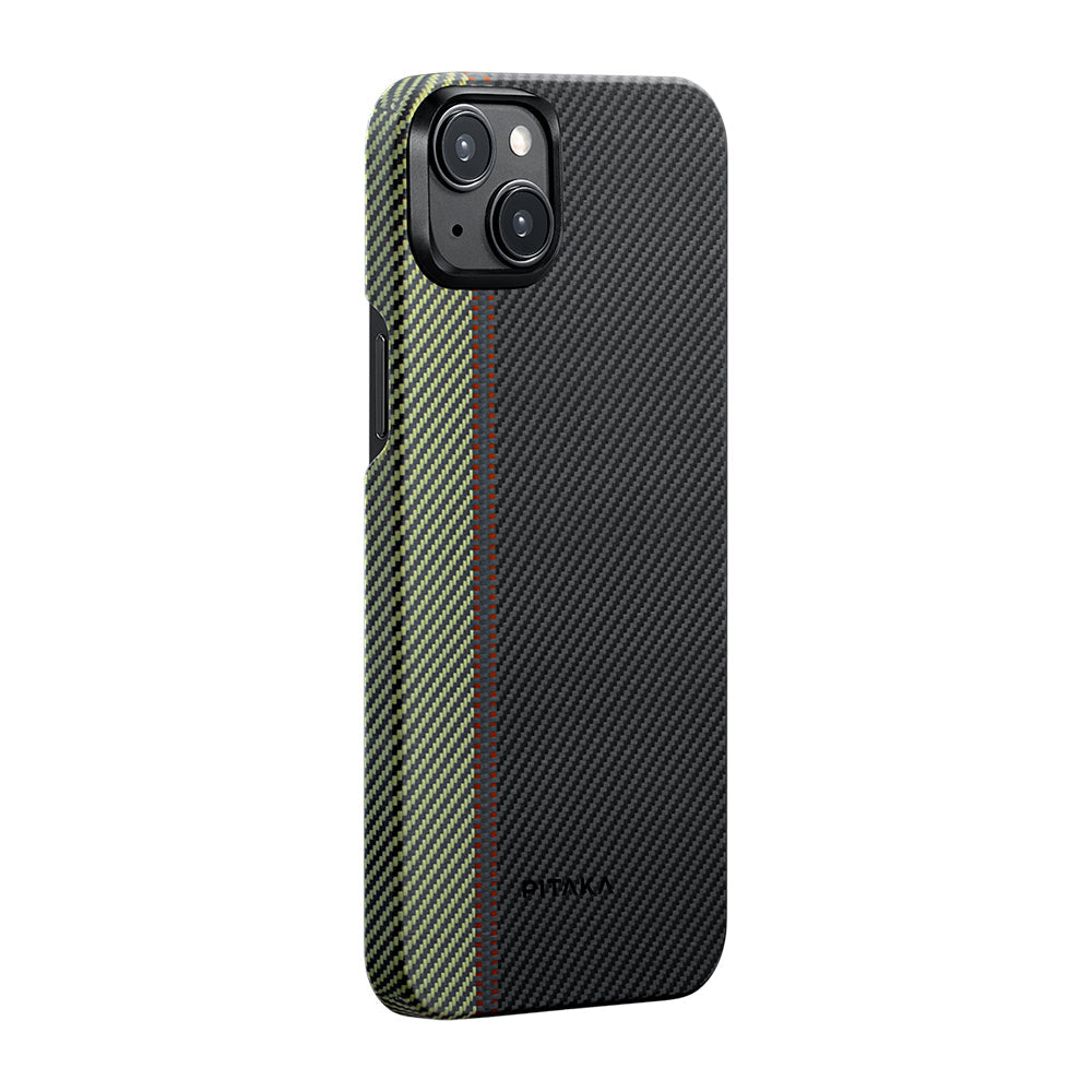 Apple iPhone 15 Plus Kılıf M-safe Şarj Özellikli 600D Aramid Fiber Pitaka Tactile Woven Orchestra Serisi Overture Kapak - Görsel 2