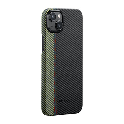 Apple iPhone 15 Plus Kılıf M-safe Şarj Özellikli 600D Aramid Fiber Pitaka Tactile Woven Orchestra Serisi Overture Kapak - Görsel 2