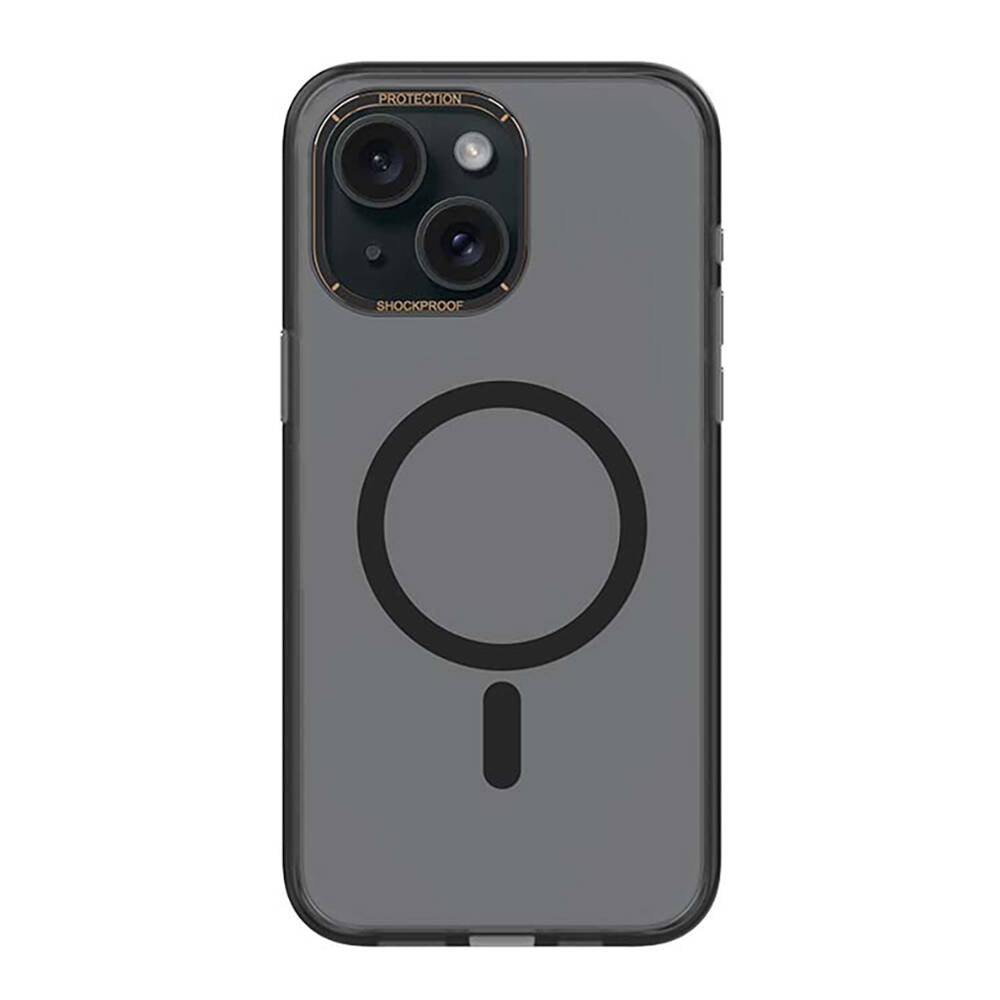 Apple iPhone 15 Plus Kılıf M-safe Şarj Özellikli Cam Arka Yüzey Recci Michelin Serisi Kapak - Görsel 2
