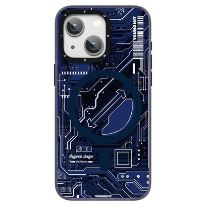 Apple iPhone 15 Plus Kılıf M-safe Şarj Özellikli YoungKit Technology Serisi Kapak - Görsel 6