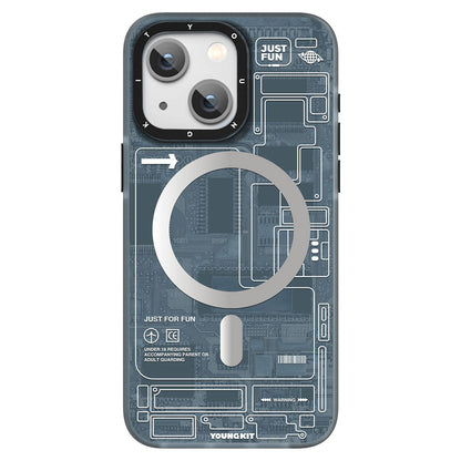Apple iPhone 15 Plus Kılıf M-safe Şarj Özellikli YoungKit Technology Serisi Kapak - Görsel 3