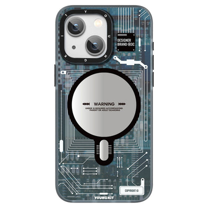 Apple iPhone 15 Plus Kılıf M-safe Şarj Özellikli YoungKit Technology Serisi Kapak - Görsel 5