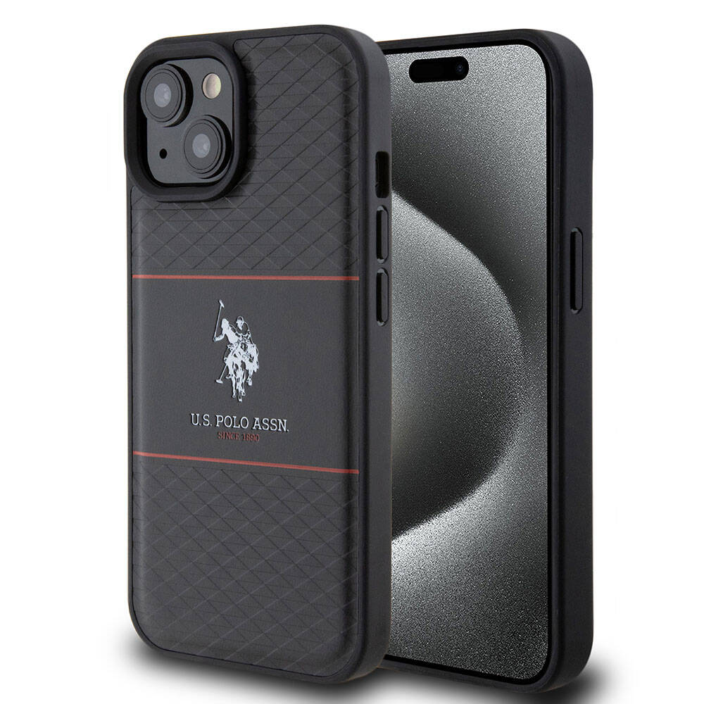 Apple iPhone 15 Plus Kılıf U.S. Polo Assn. Orjinal Lisanslı Deri Şeritli Logo Dizayn Kapak - Görsel 2